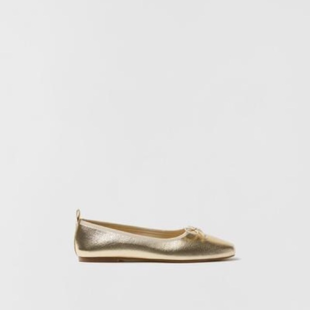 Lot of 3 pairs Zara girls shoes -gold, glitter, & burgundy patent